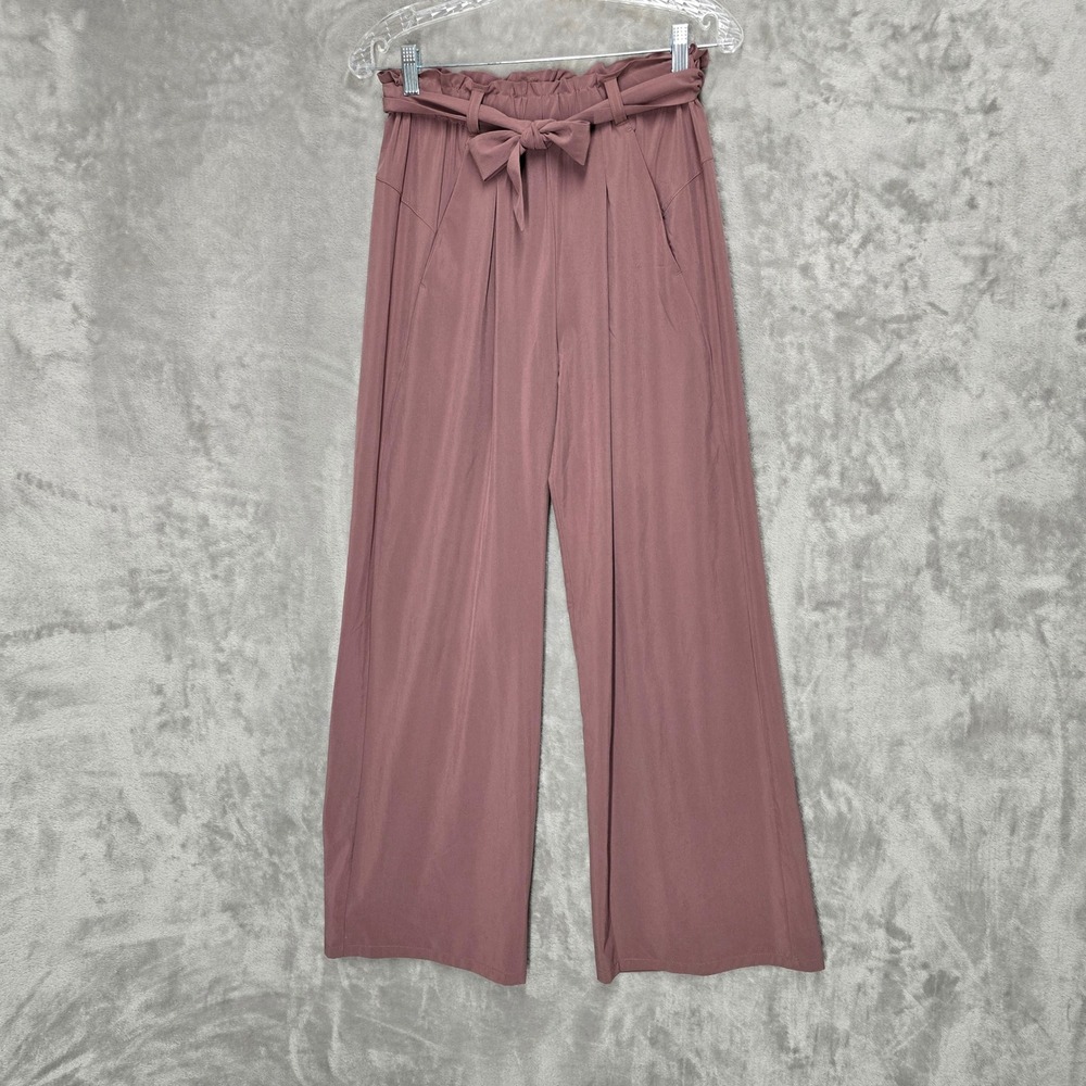All In Motion Pants Women XS Mauve Paperbag Waist Wide Leg Stretch Athleisure